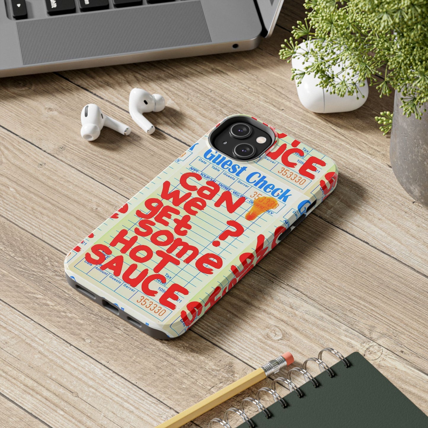 Funny Hot Sauce Guest Check Phone Case - Tough Protection for Foodies