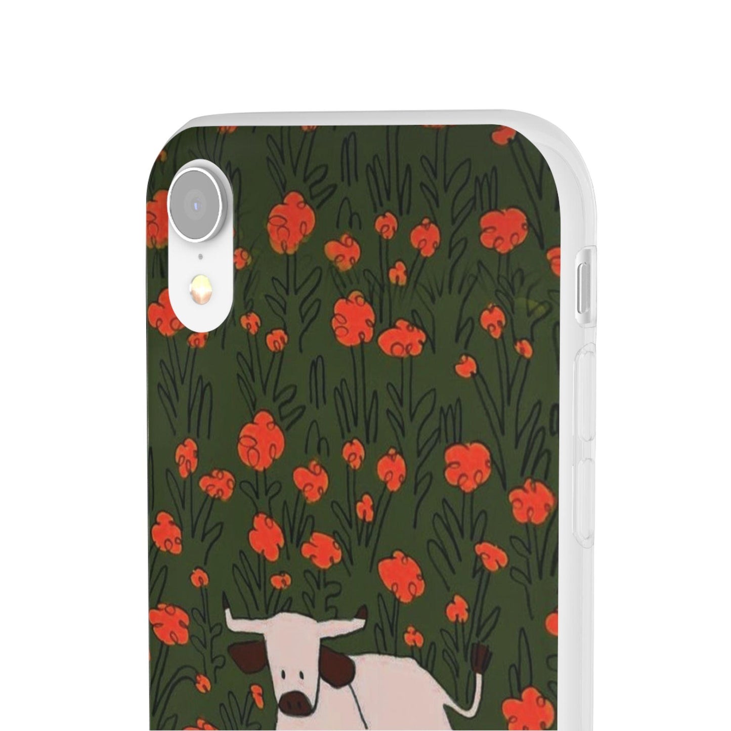 Cow in Flower Field - Flexi iPhone Cases