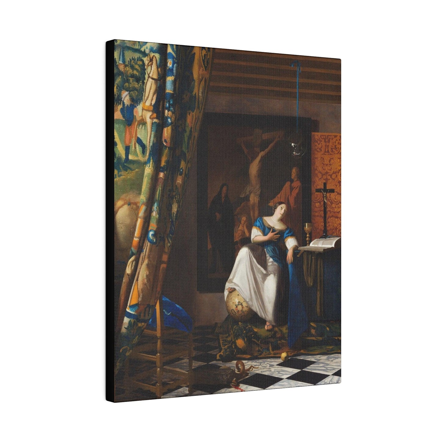 Allegory of the Catholic Faith circa 1670 by Johannes Vermeer on a Matte Canvas Stretched 0.75