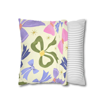 Colorful Festive Bows Cushion Cover - Spun Polyester Square Pillowcase - Available in 4 sizes