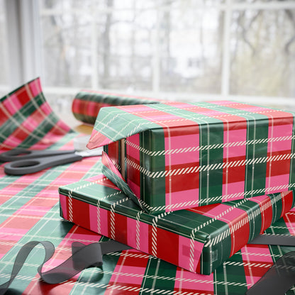 Miss Merry Tartan Christmas Gift Wrapping Paper