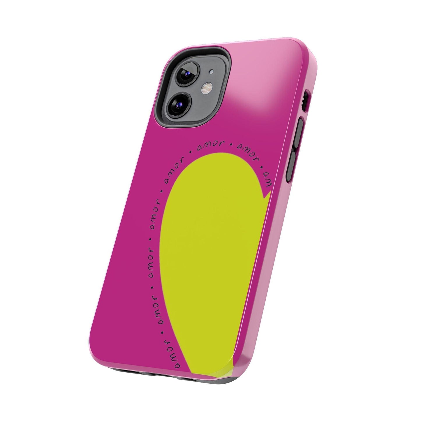 Amor Neon Heart Tough iPhone Cases