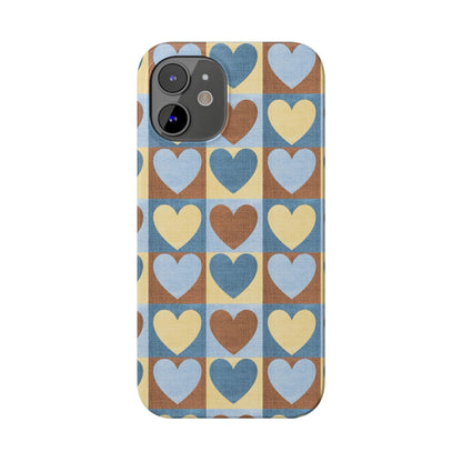 Retro Heart Mosaic Grid Case iPhone Cases