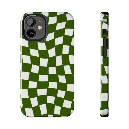 Green Checkmates Tough iPhone Cases