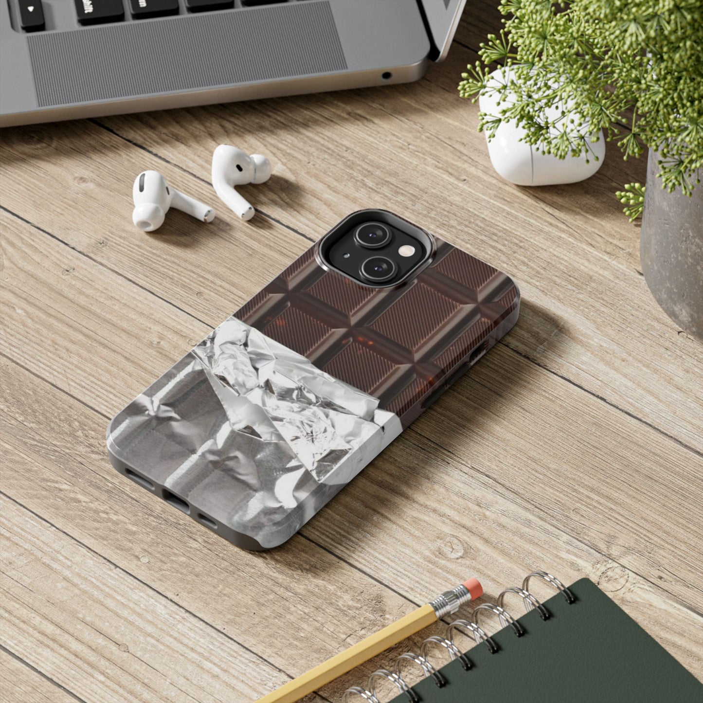 Chocolate with Silver Wrap iPhone Cases