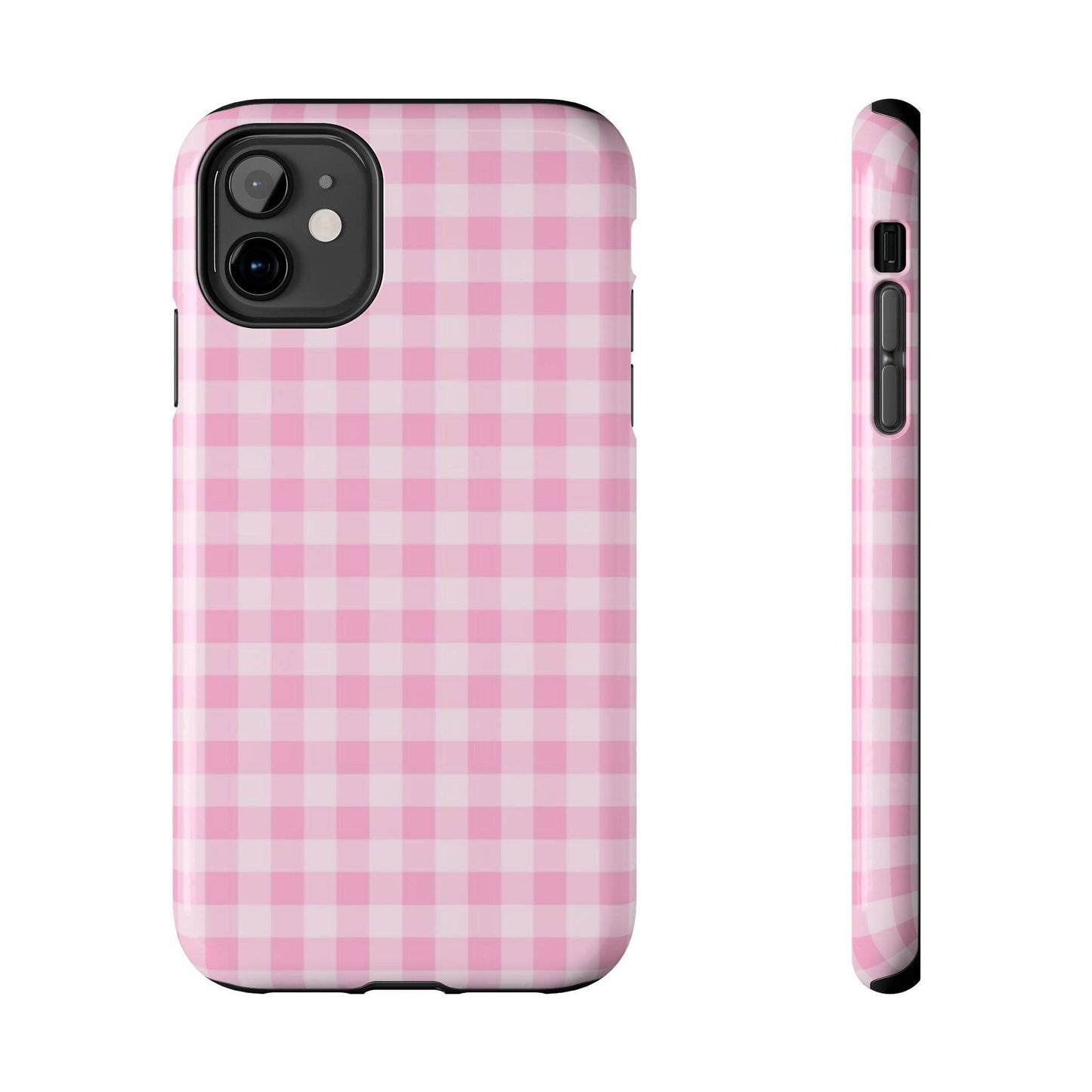 Pink Gingham Tough iPhone Cases