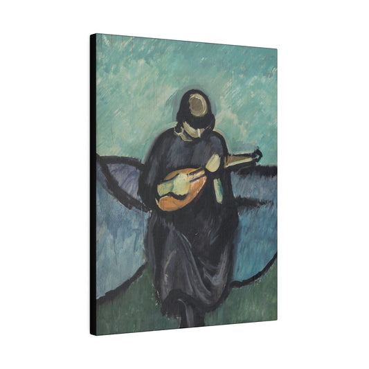 Mandolin player by Harald Giersing - Matte Canvas, Stretched, 0.75"