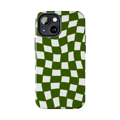 Green Checkmates Tough iPhone Cases