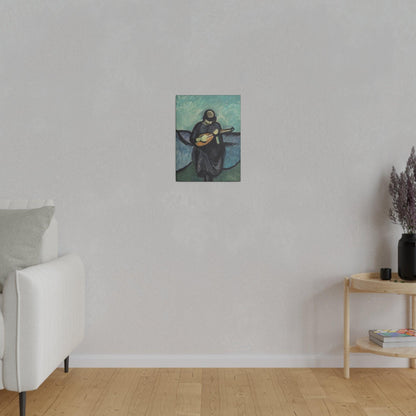 Mandolin player by Harald Giersing - Matte Canvas, Stretched, 0.75"