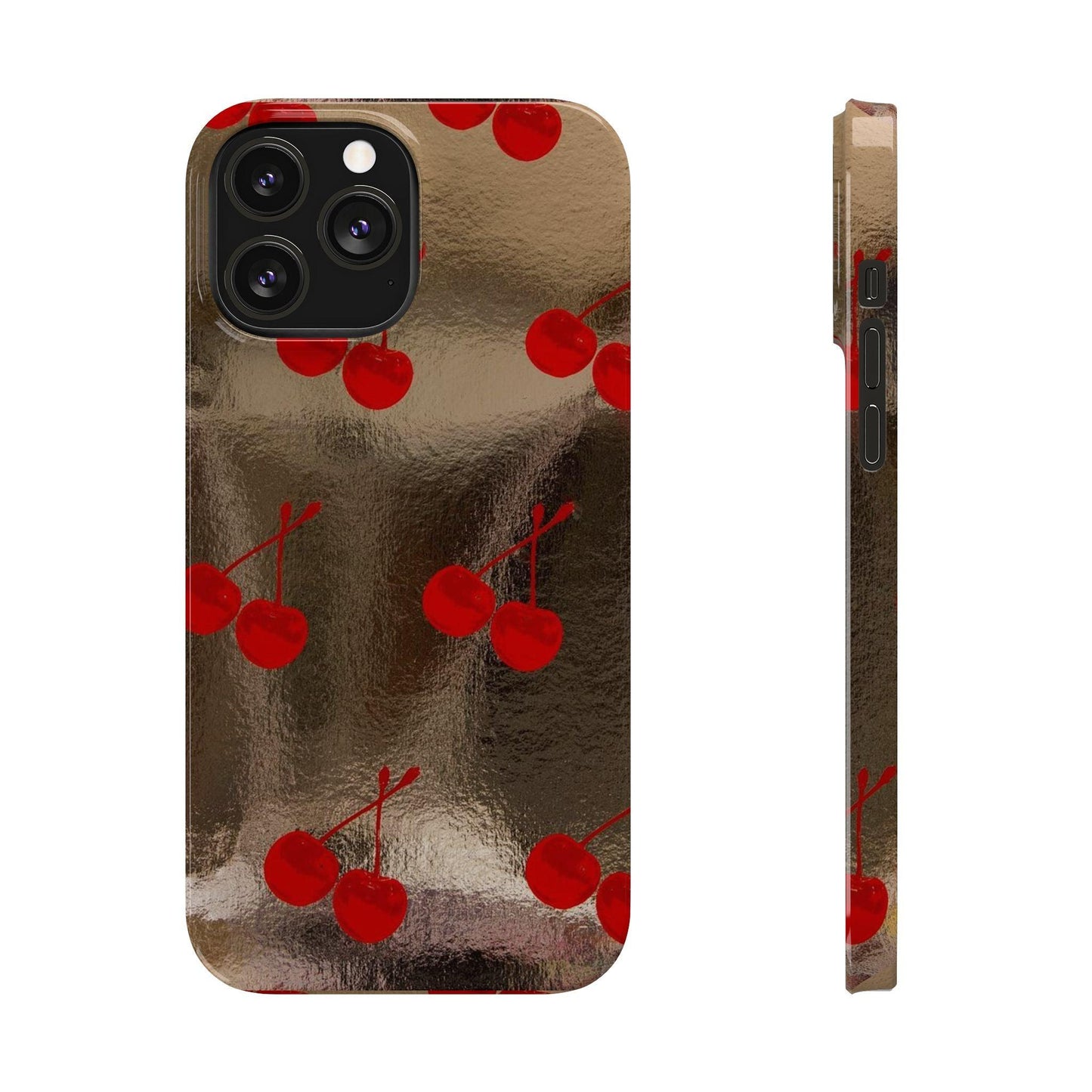 Golden Cherry Bliss Slim iPhone Cases