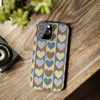 Retro Heart Mosaic Grid Case iPhone Cases