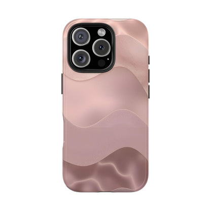 Blush Wave Satin Sandscape Tough iPhone Cases