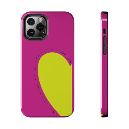 Amor Neon Heart Tough iPhone Cases