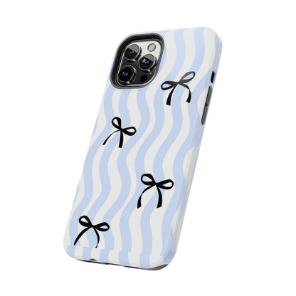 Bowtiful Blue Wavy Bliss Tough iPhone Cases