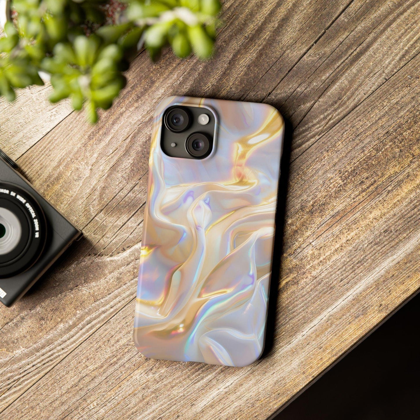 Iridescent Silk Flow Slim iPhone Cases