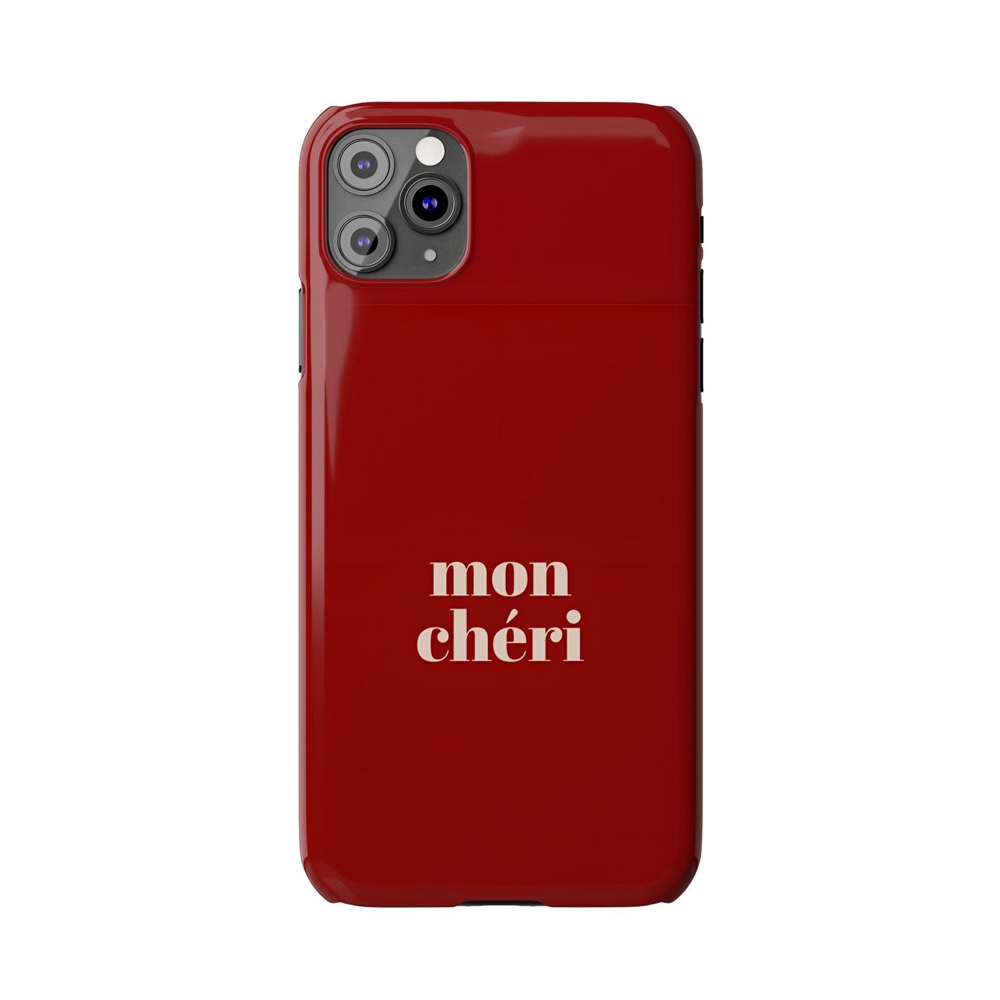 Mon Cheri iPhone Slim Phone Cases (Cherry Red)