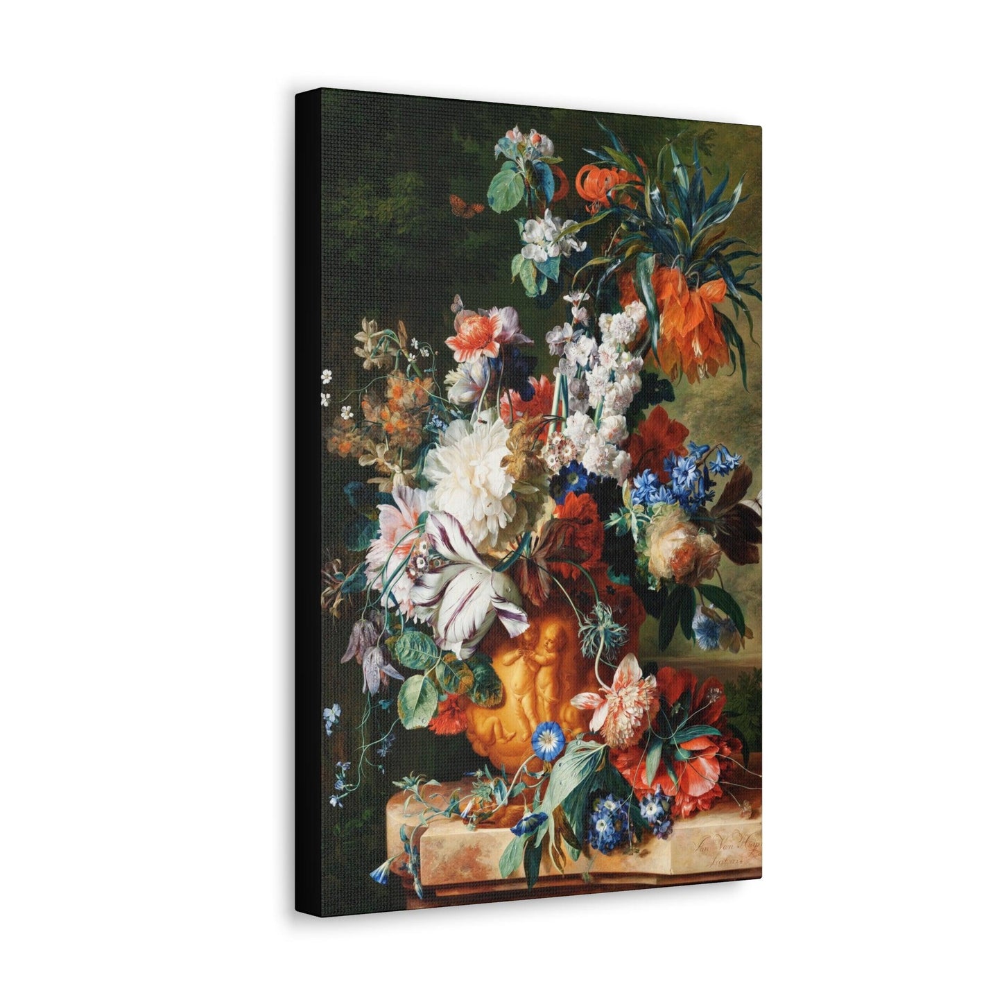 Bouquet of Flowers in an Urn (1724) by Jan van Huysum (Painting) - Canvas Gallery Wraps