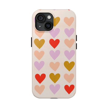 Cutesy Hearts Tough iPhone Cases