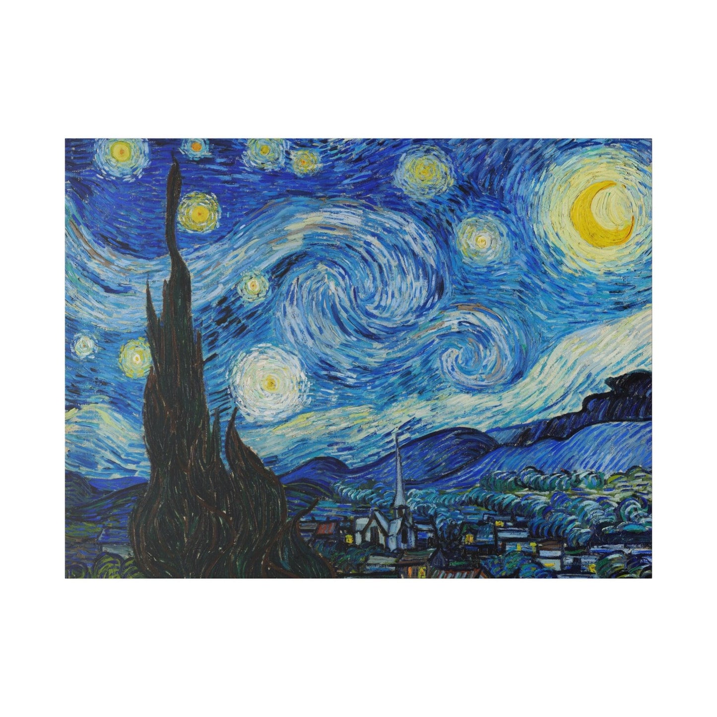 Vincent Van Gogh's The Starry Night (1889) - Matte Canvas, Stretched, 0.75"