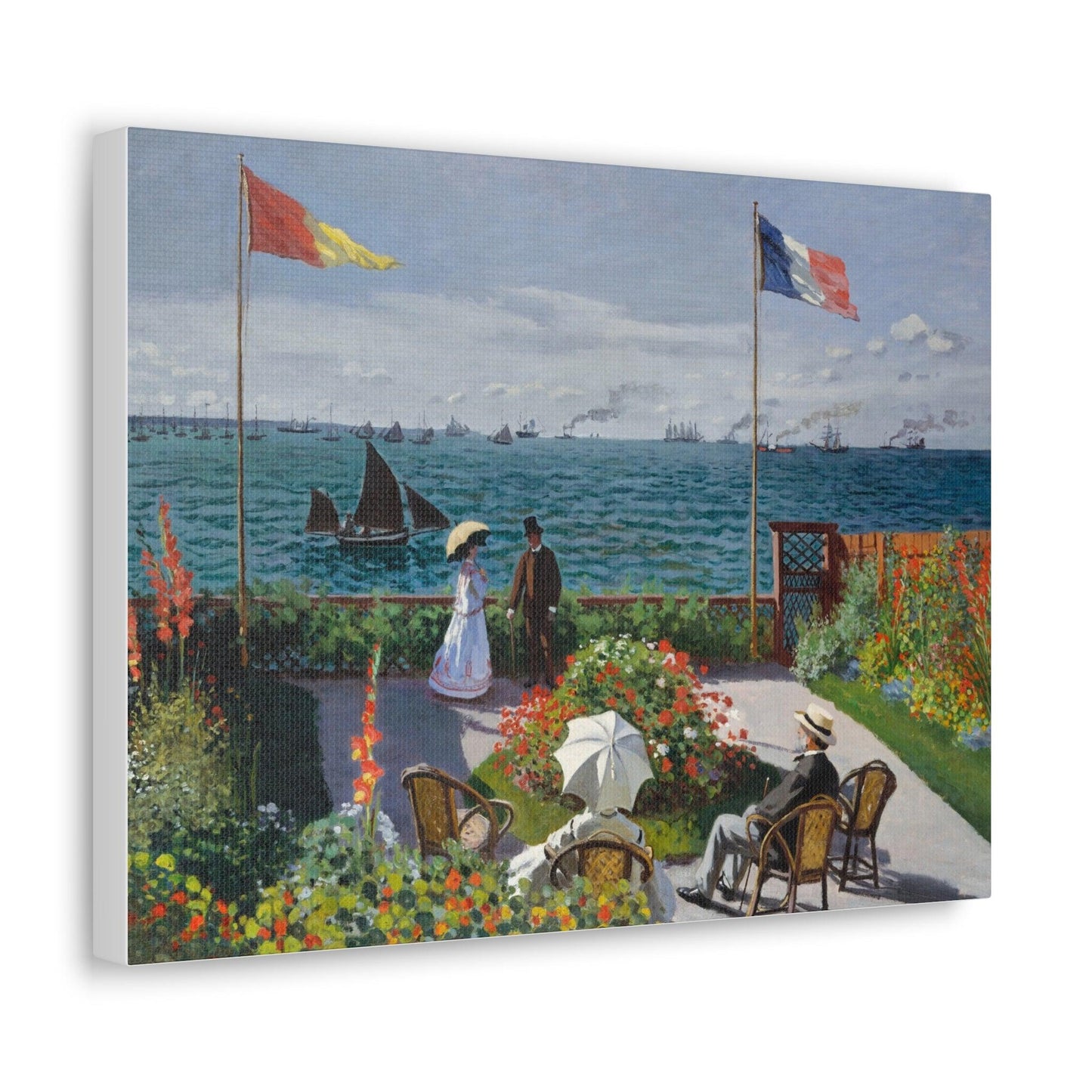 Garden at Sainte - Adresse by Claude Monet - Canvas Gallery Wraps