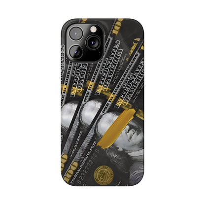 100 US Dollar Slim iPhone Case in Black & Gold - SMARTHOMEGOODIES