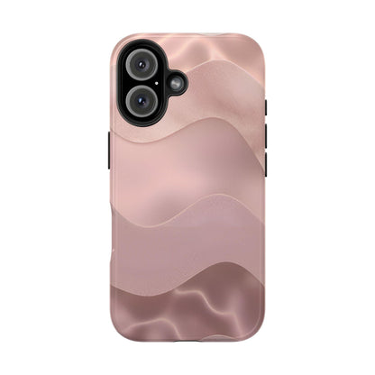 Blush Wave Satin Sandscape Tough iPhone Cases