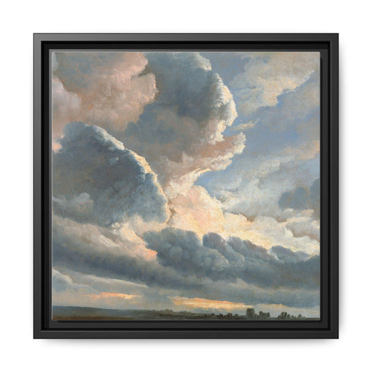 Study of Clouds with a Sunset near Rome (1786-1801)  by Simon Alexandre Clément - Matte Canvas, Black Framed