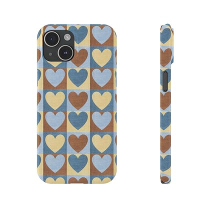 Retro Heart Mosaic Grid Case iPhone Cases