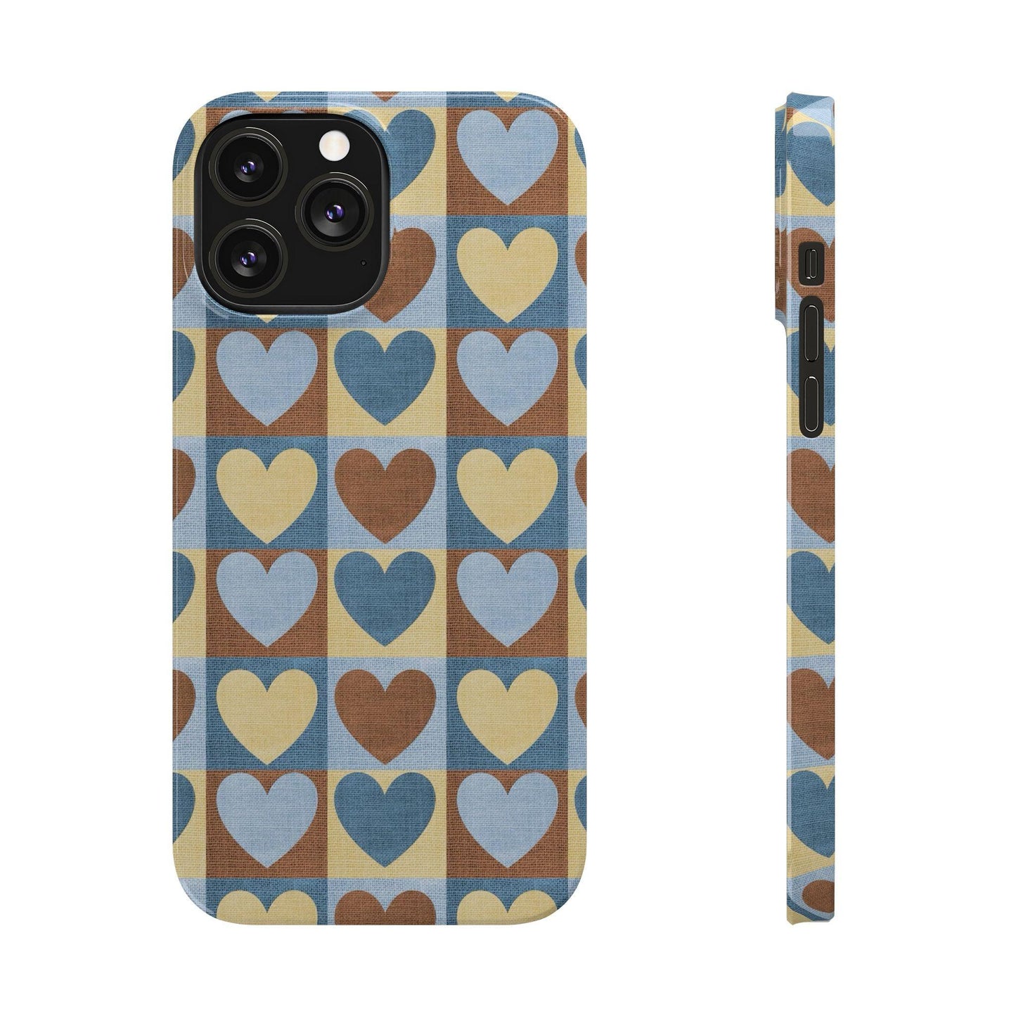 Retro Heart Mosaic Grid Case iPhone Cases