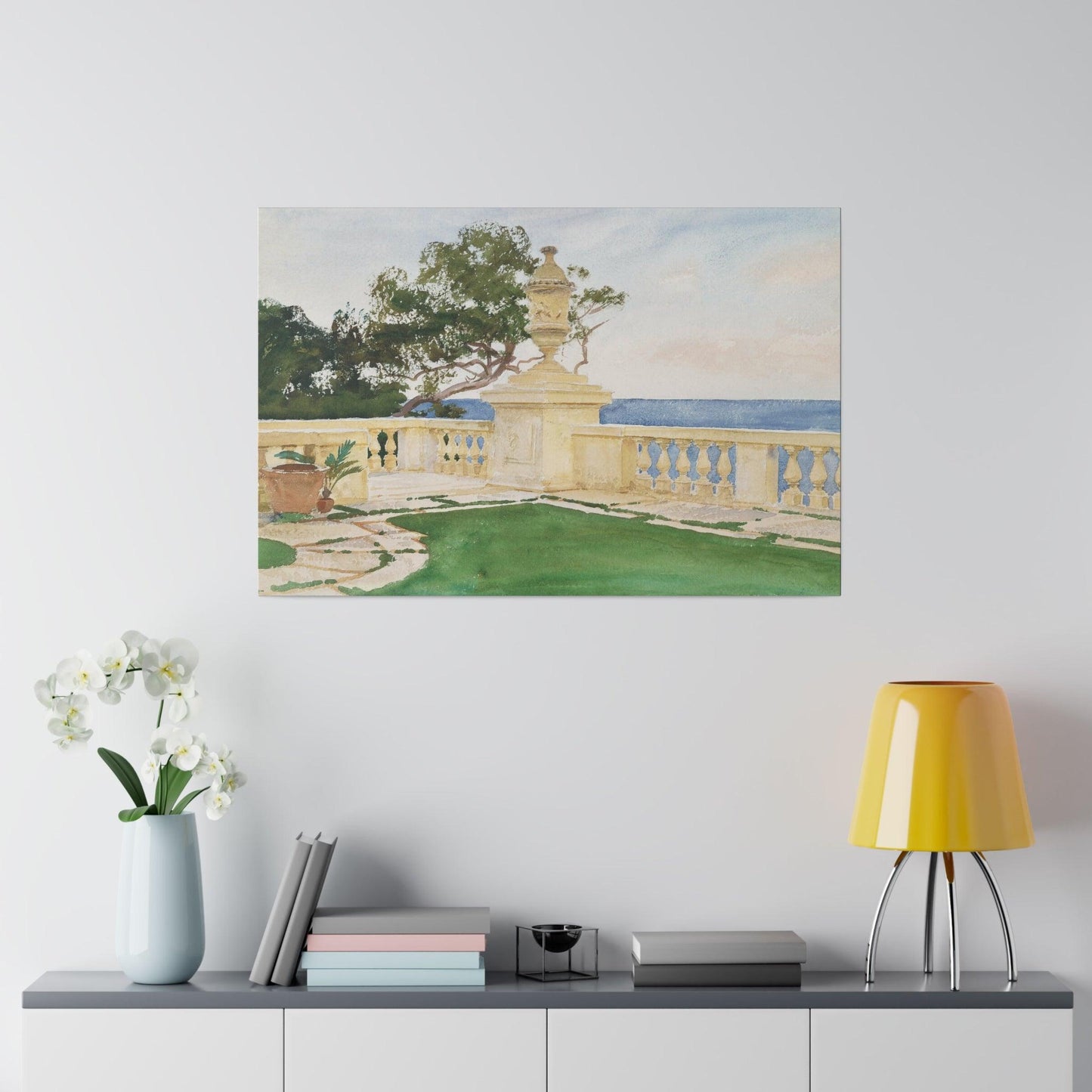 Terrace, Vizcaya (1917) by John Singer Sargent - Matte Canvas, Stretched, 0.75"