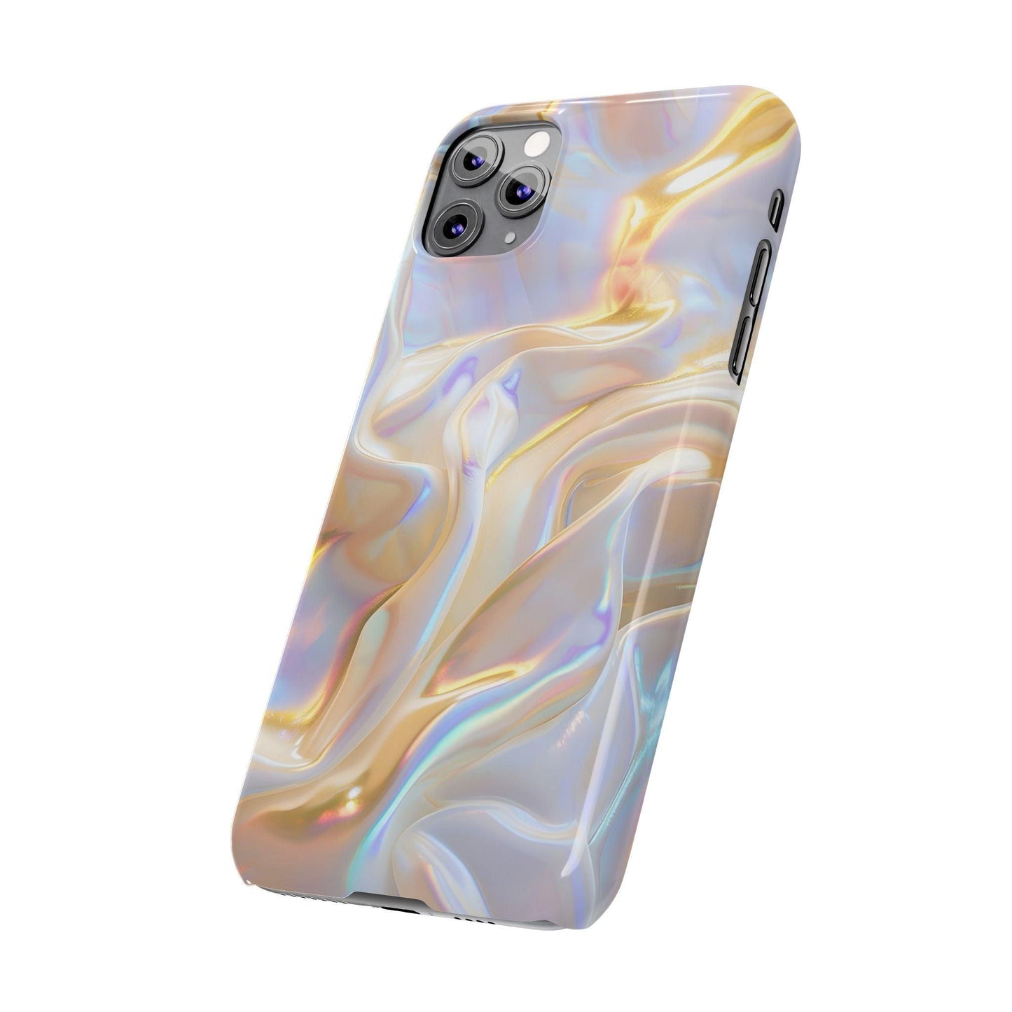 Iridescent Silk Flow Slim iPhone Cases