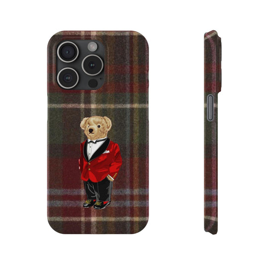 Dapper Bear Plaid Phone Case - Classic Tartan Polo Bear Design iPhone Cases