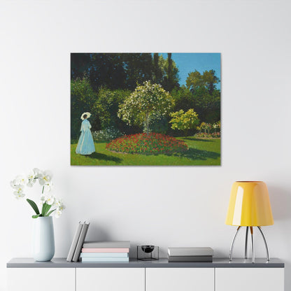 Claude Monet's Lady in the garden (1867) - Canvas Gallery Wraps