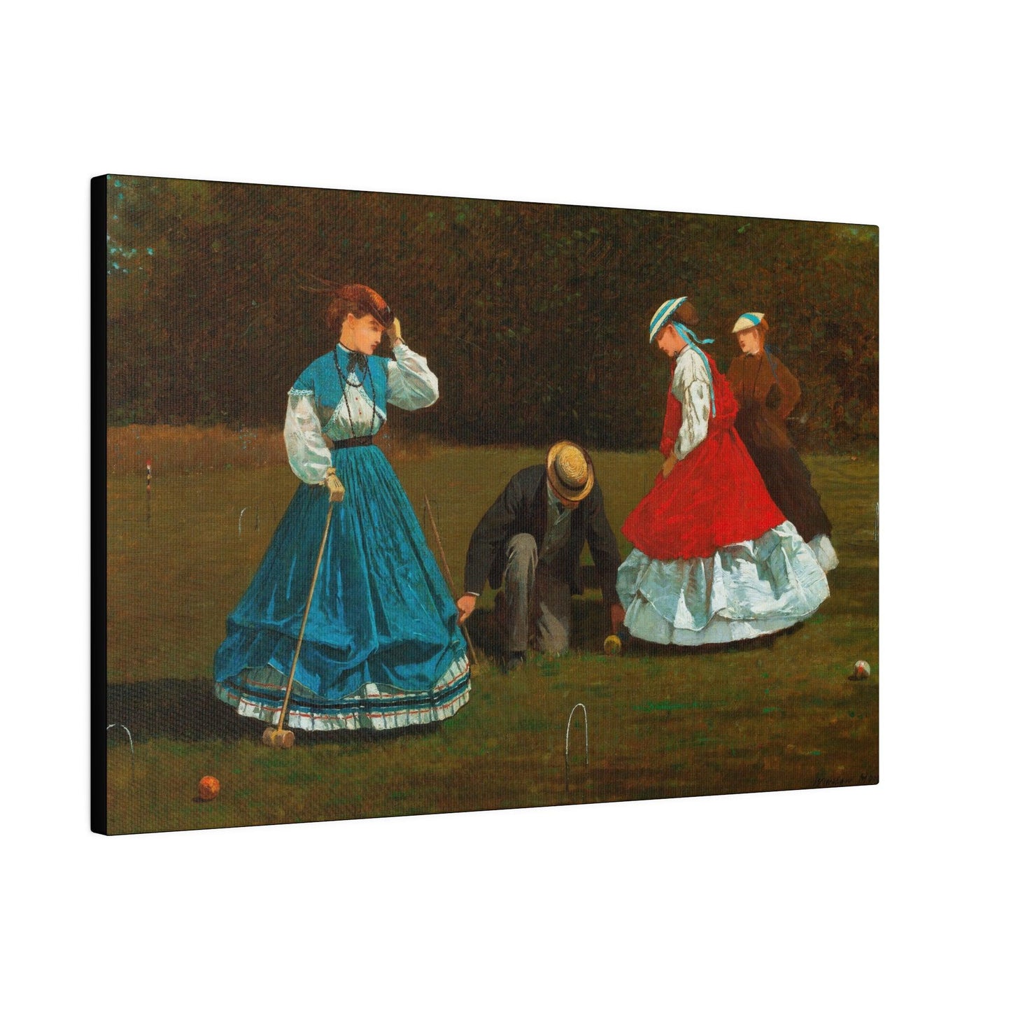 Croquet Scene (1866) by Winslow Homer - Matte Canvas, Stretched, 0.75"