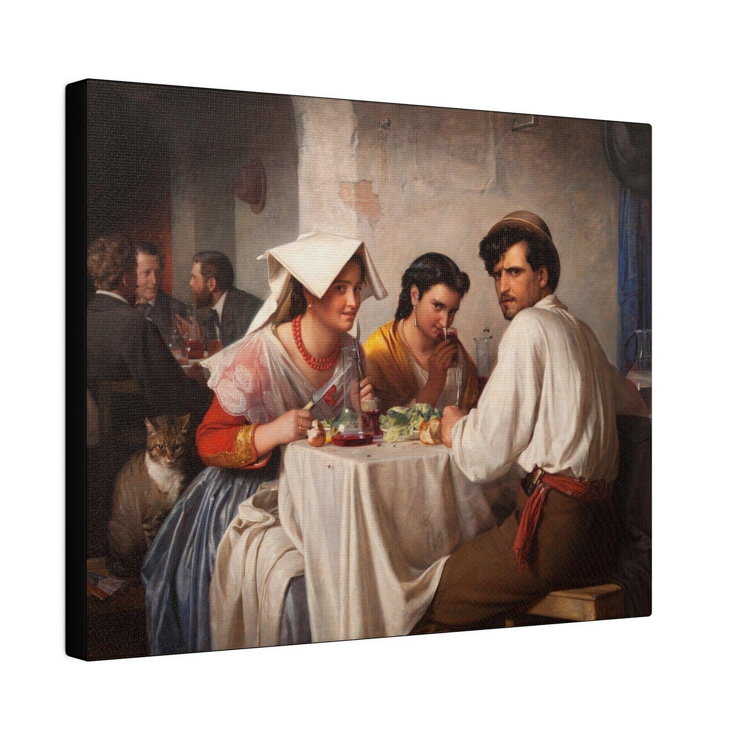 From a Roman osteria by Carl Bloch - Matte Canvas, Stretched, 0.75"