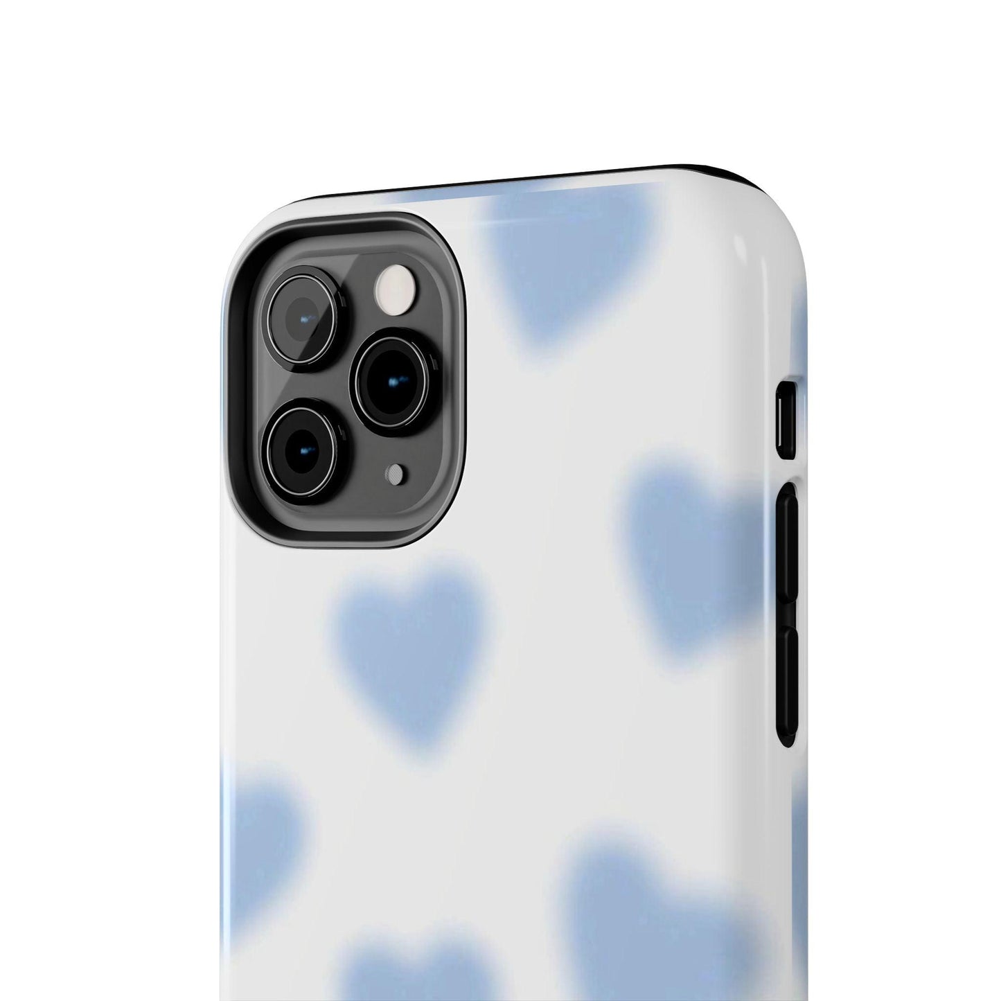 Blue-Blurry Hearts Tough iPhone Cases