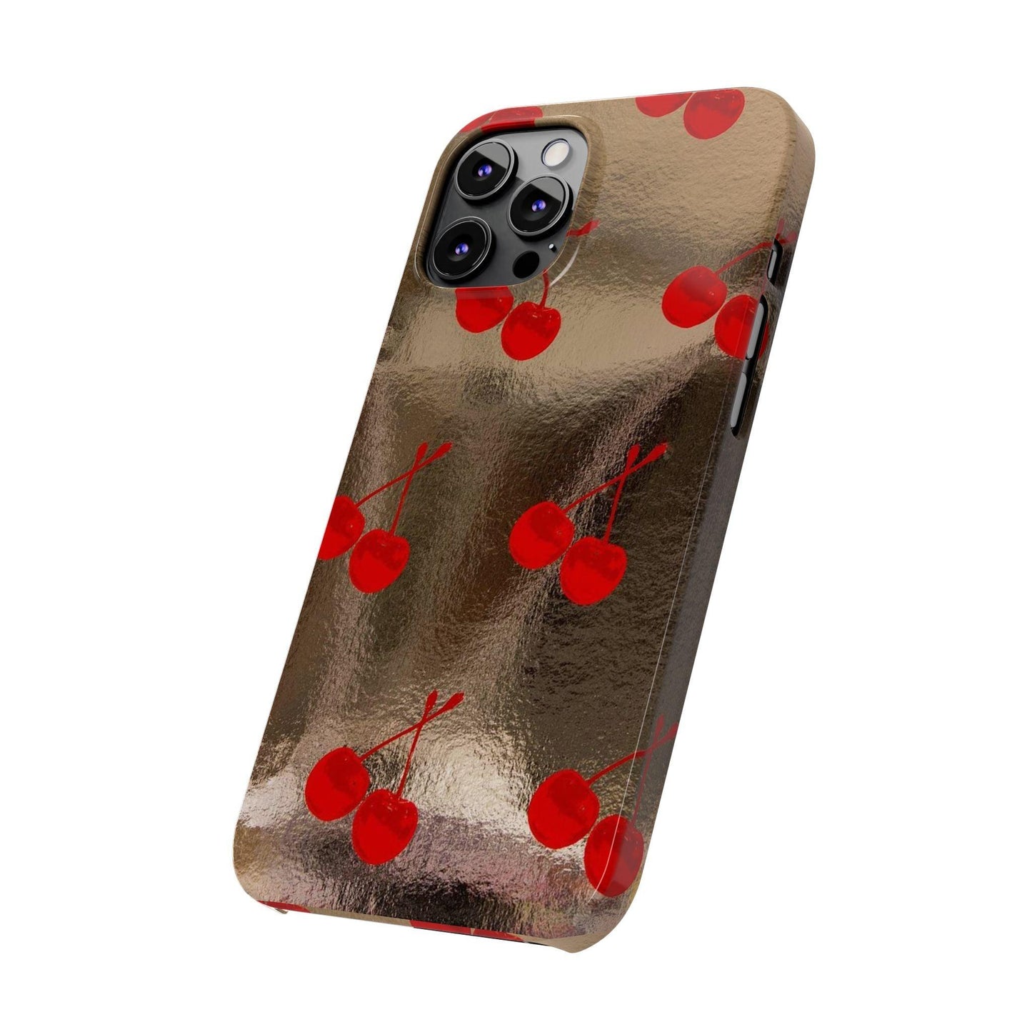 Golden Cherry Bliss Slim iPhone Cases