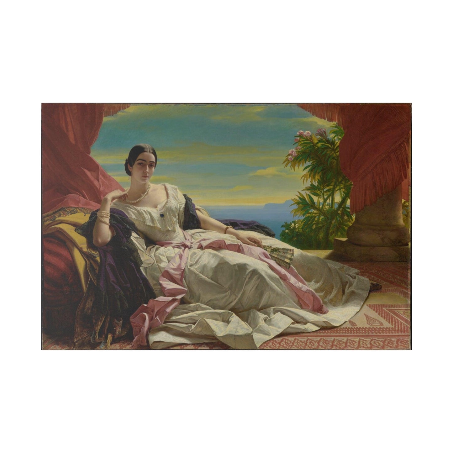 Portrait of Leonilla, Princess of Sayn-Wittgenstein-Sayn by Franz Xaver Winterhalter - Matte Canvas, Stretched, 0.75"