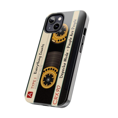 Nostalgic Old Cassette Tape with Yellow wheels iPhone Cases