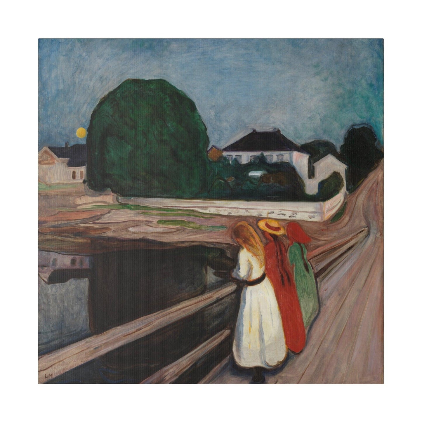 Edvard Munch's The Girls on the Bridge 1901  Matte Canvas Stretched 0.75