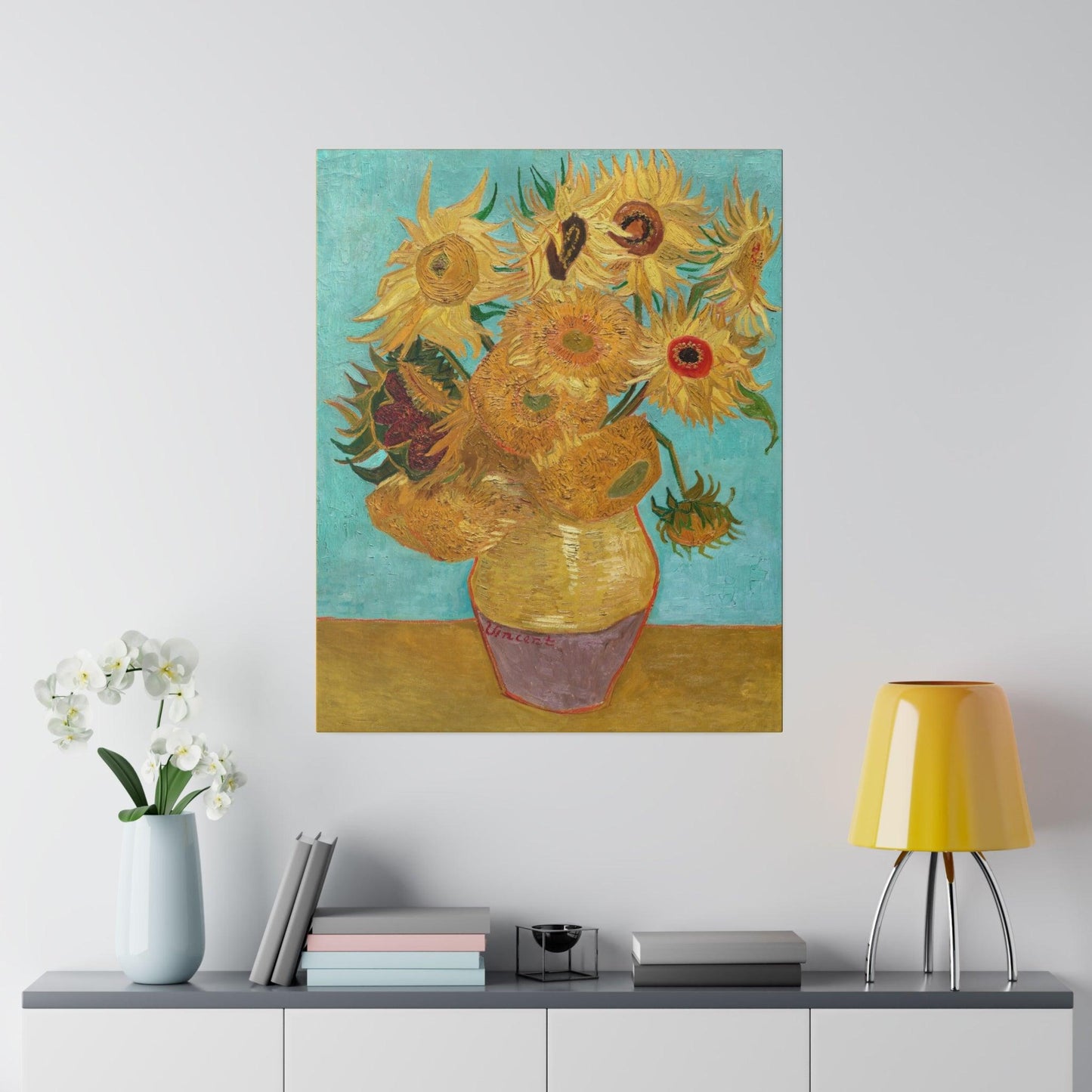 Vincent van Gogh's Vase with Twelve Sunflowers 18881889 famous painting  Matte Canvas Stretched 0.75