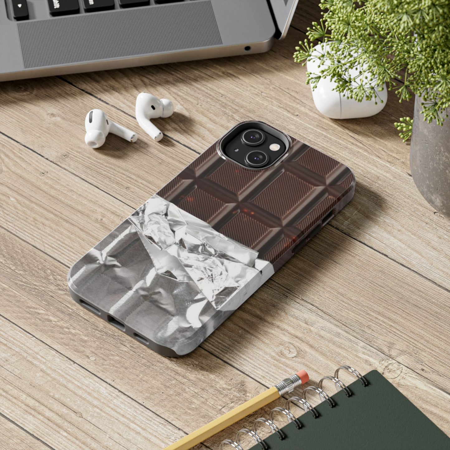 Chocolate with Silver Wrap iPhone Cases