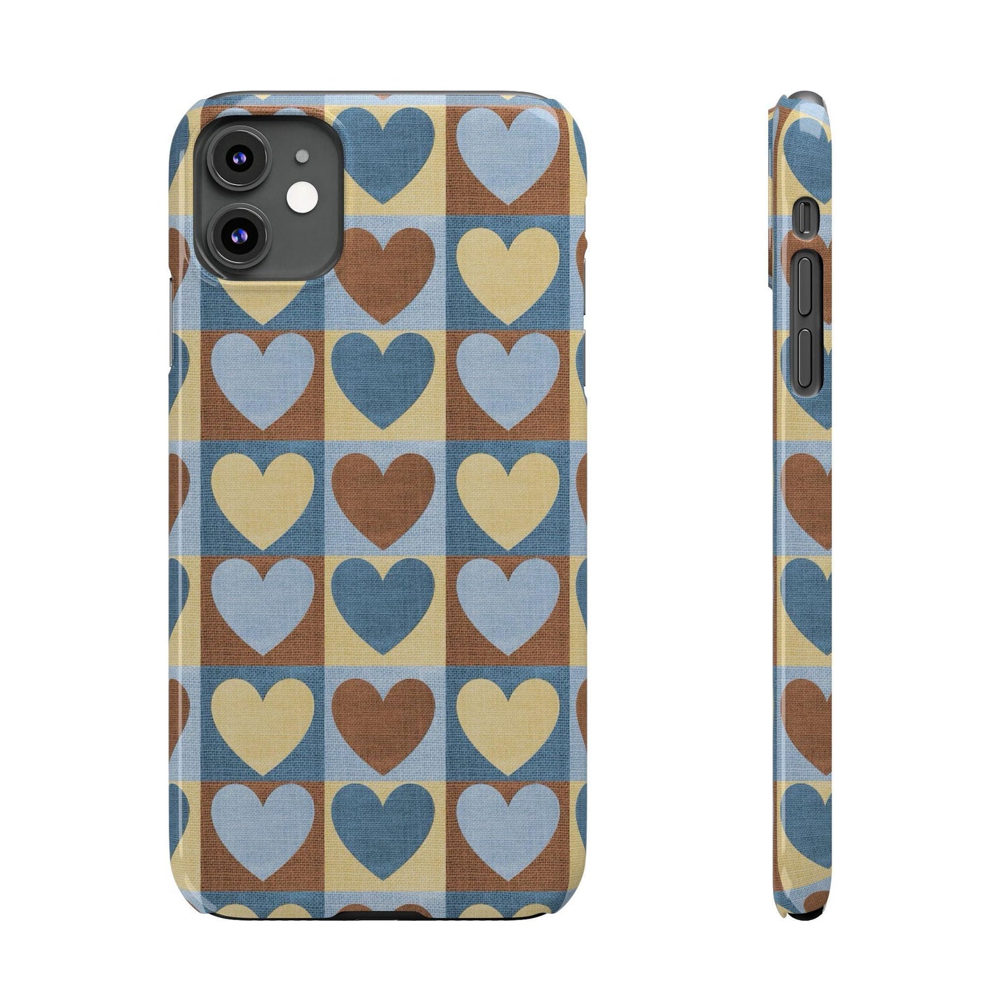 Retro Heart Mosaic Grid Case iPhone Cases