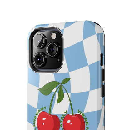 Cherry Gossip Check Tough iPhone Cases