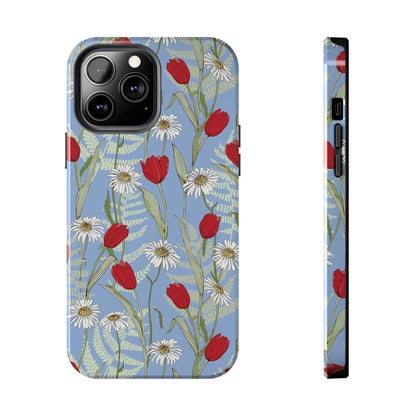 Blooms on Blue Tough iPhone Cases