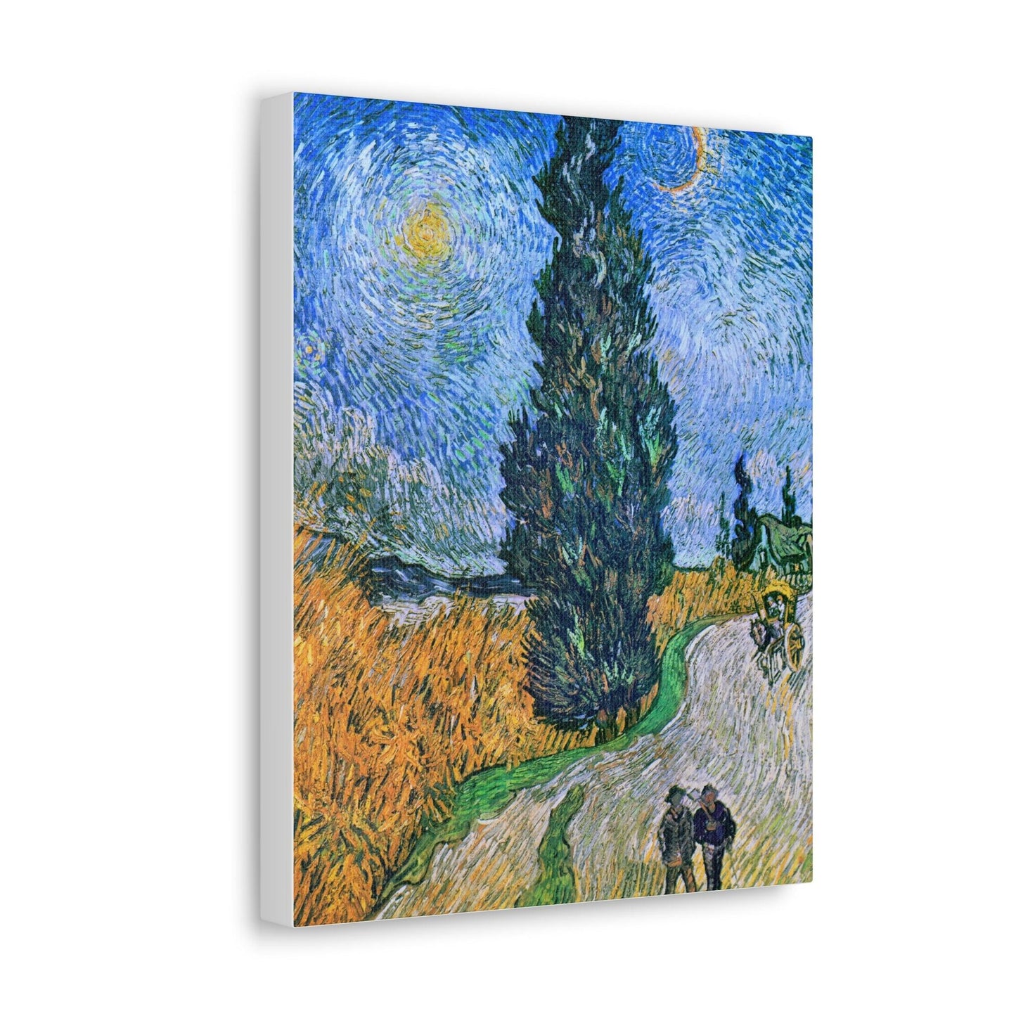 Vincent van Gogh's Road with Cypress and Star (1890) - Canvas Gallery Wraps