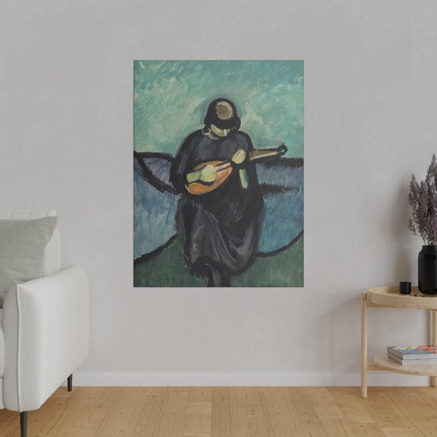 Mandolin player by Harald Giersing - Matte Canvas, Stretched, 0.75"