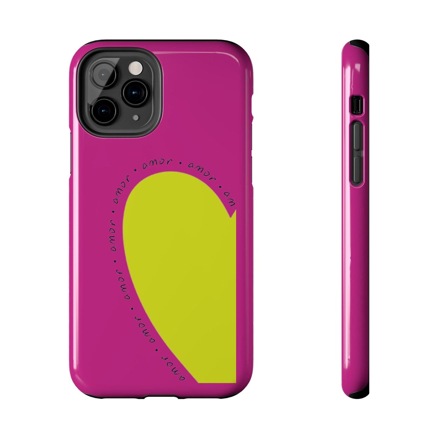 Amor Neon Heart Tough iPhone Cases