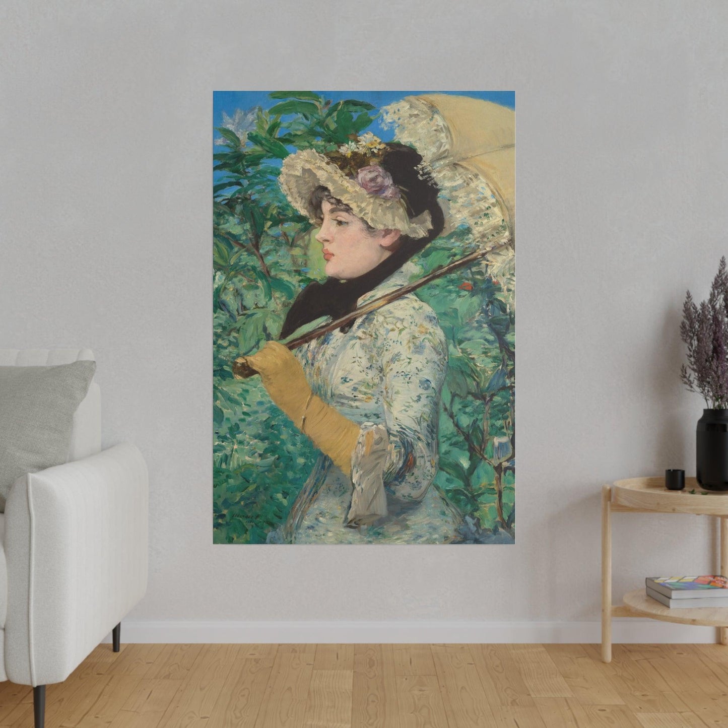 Jeanne Spring (1881) painting in high resolution by Edouard Manet - Matte Canvas, Stretched, 0.75"