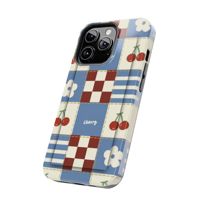 Cherry Blue Tri-Tone Tough iPhone Cases